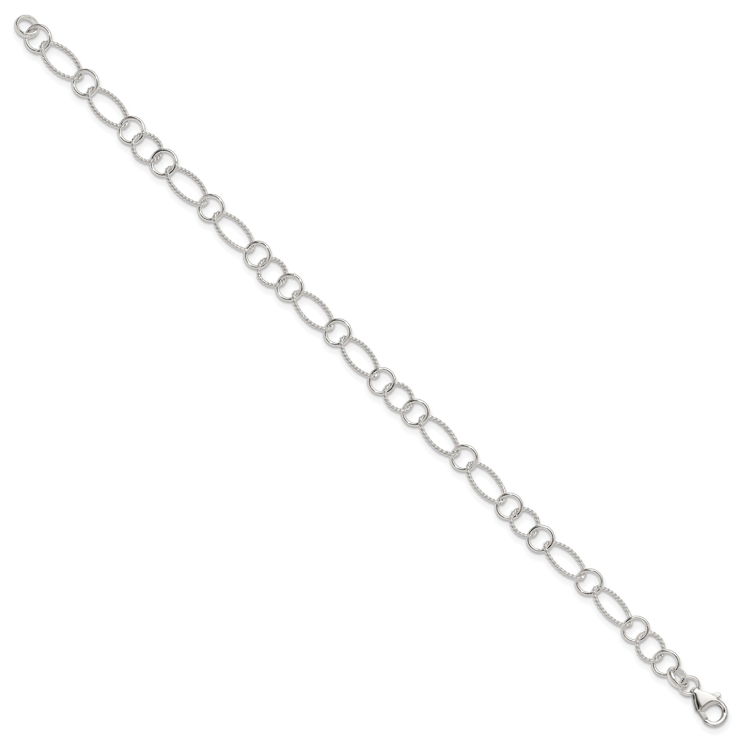 Sterling Silver Fancy Link Anklet Secondary image
