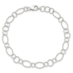 Sterling Silver Fancy Link Anklet