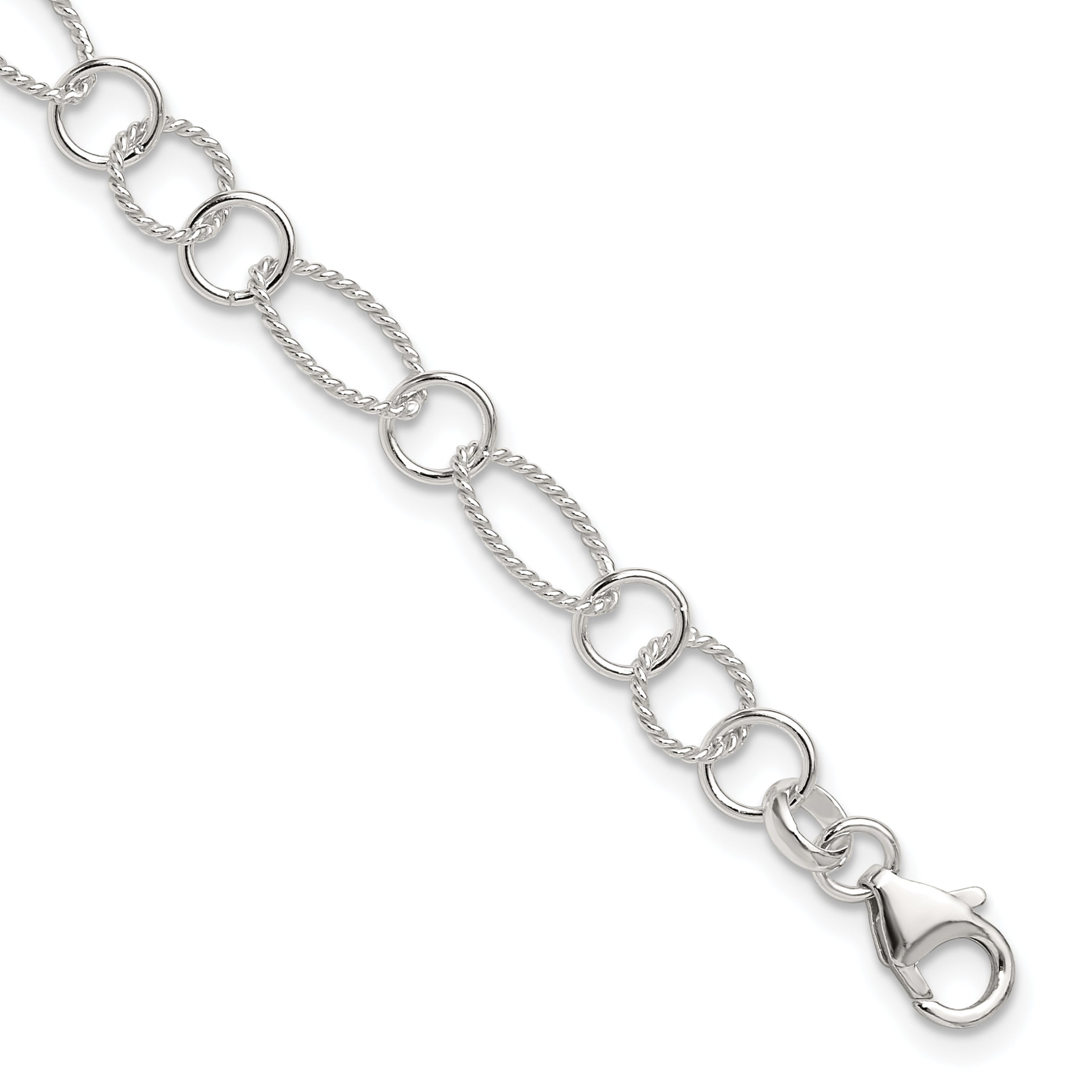 Sterling Silver Fancy Link Anklet Main image
