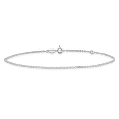 Sterling Silver 1mm Cable Chain 10 inch Plus 1 inch Extender - Total 11 inch Anklet