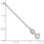 Sterling Silver 1mm Cable Chain 9 inch Plus 1 inch Extender - Total 10 inch Anklet