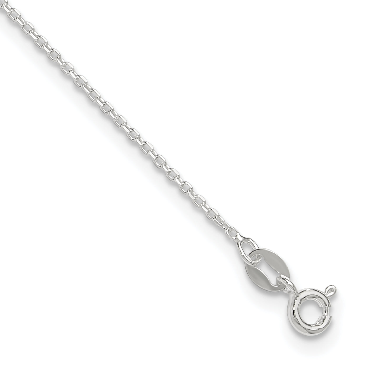 Sterling Silver 1mm Cable Chain 10 inch Plus 1 inch Extender - Total 11 inch Anklet