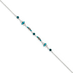 Sterling Silver Antiqued Turquoise Beaded Anklet