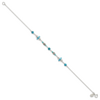 Sterling Silver Antiqued Turquoise Beaded Anklet