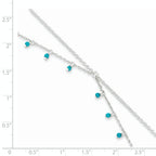 Sterling Silver Turquoise Beads Double Chain Anklet