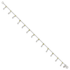 Sterling Silver Peridot Beads Anklet