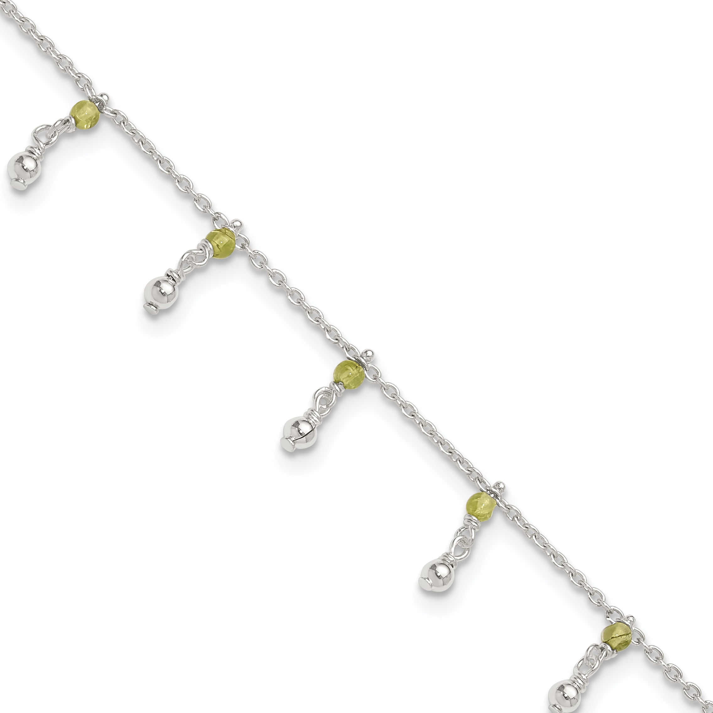 Sterling Silver Peridot Beads Anklet Main image