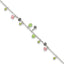 Sterling Silver 9in Pink Crystal Green Quartz Peridot Beads Anklet