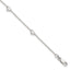 Sterling Silver Puffed Heart 5-Station 9 inch Plus 1 inch Extender - Total 10 inch Anklet