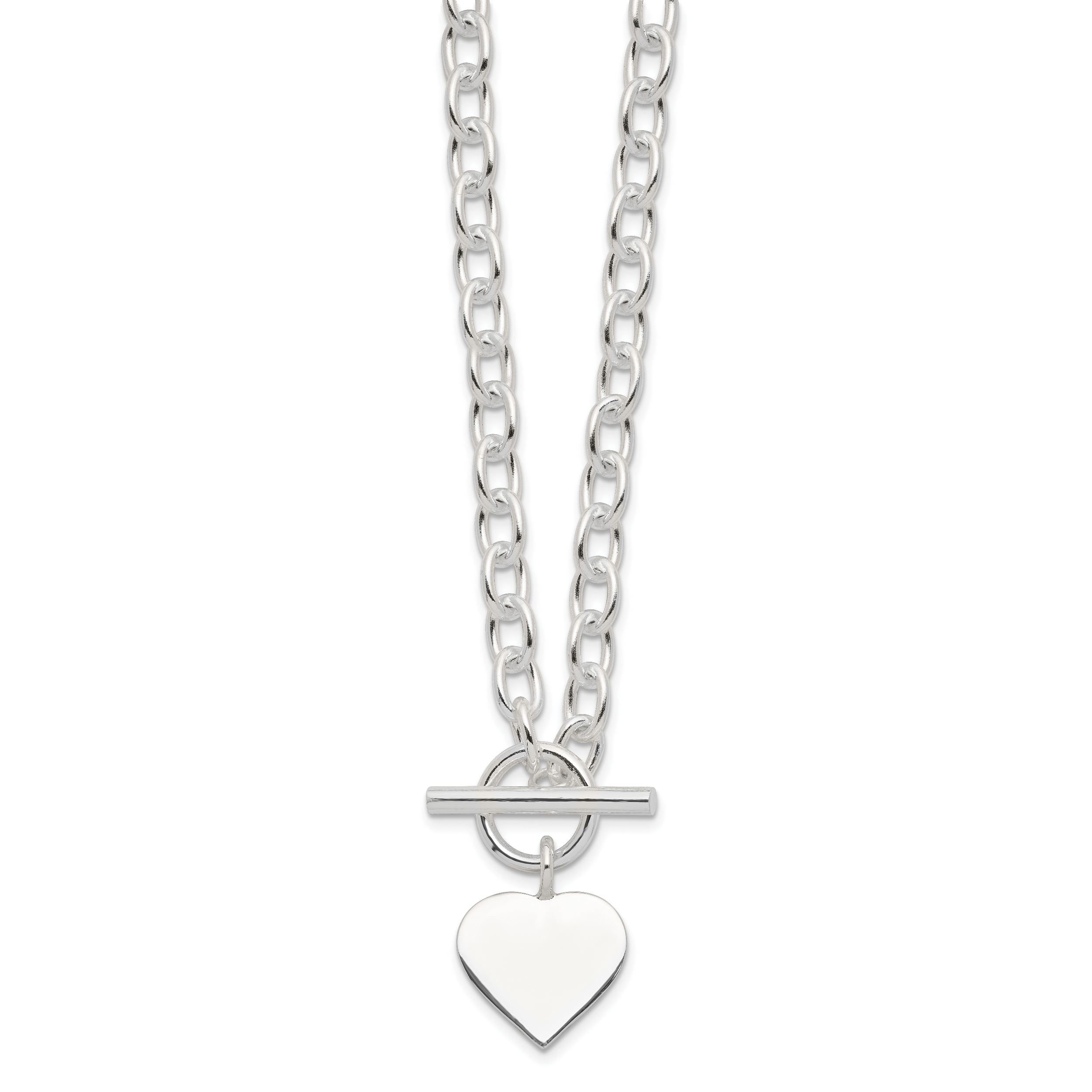 Sterling Silver Engraveable Heart Necklace Secondary image