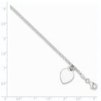 Sterling Silver Engraveable Heart 6 in Childs Bracelet