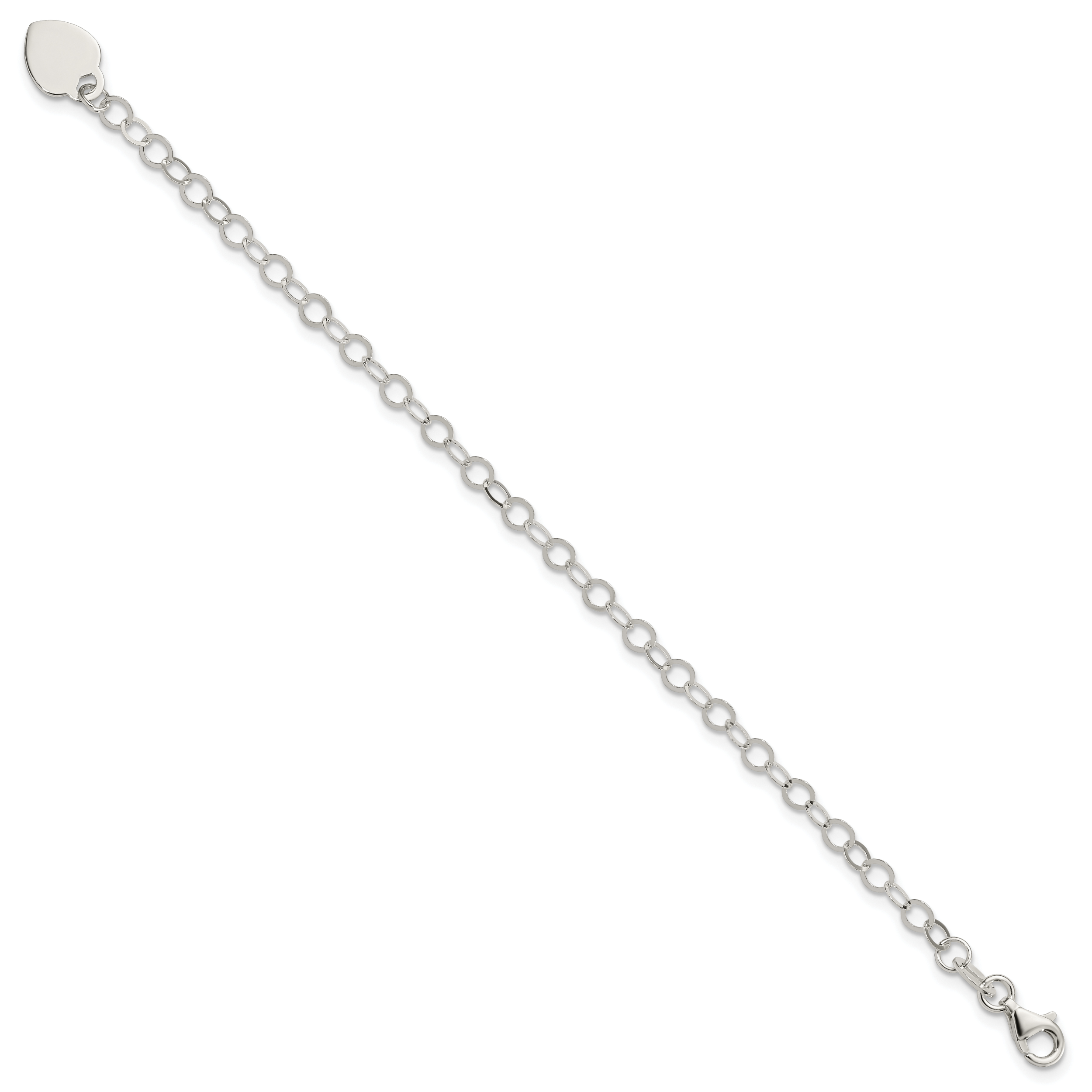 Sterling Silver Engraveable Heart Charm Childs Bracelet Secondary image