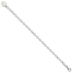 Sterling Silver Engraveable Heart Charm Bracelet