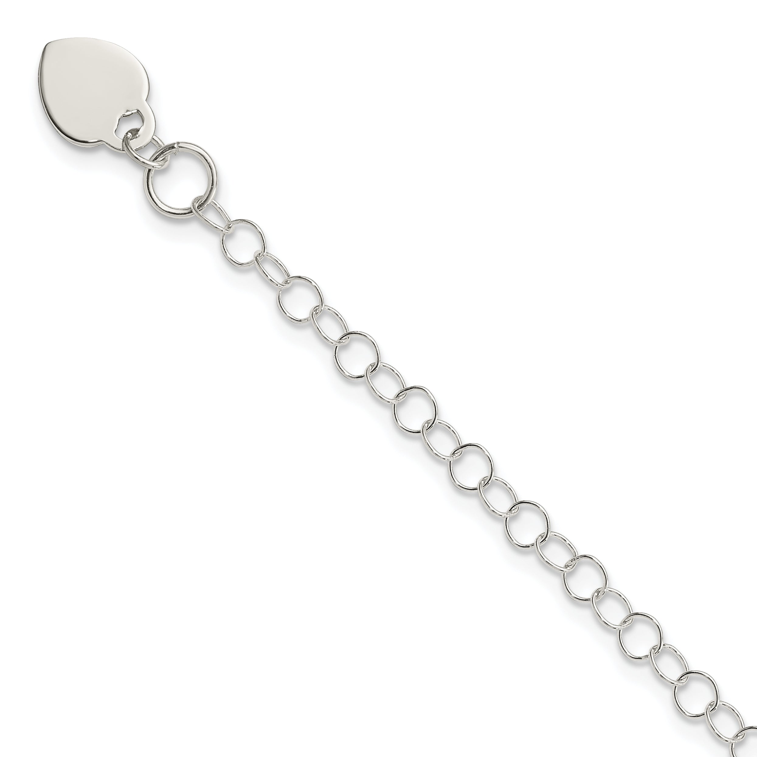 Sterling Silver Heart Charm Childs Bracelet Main image