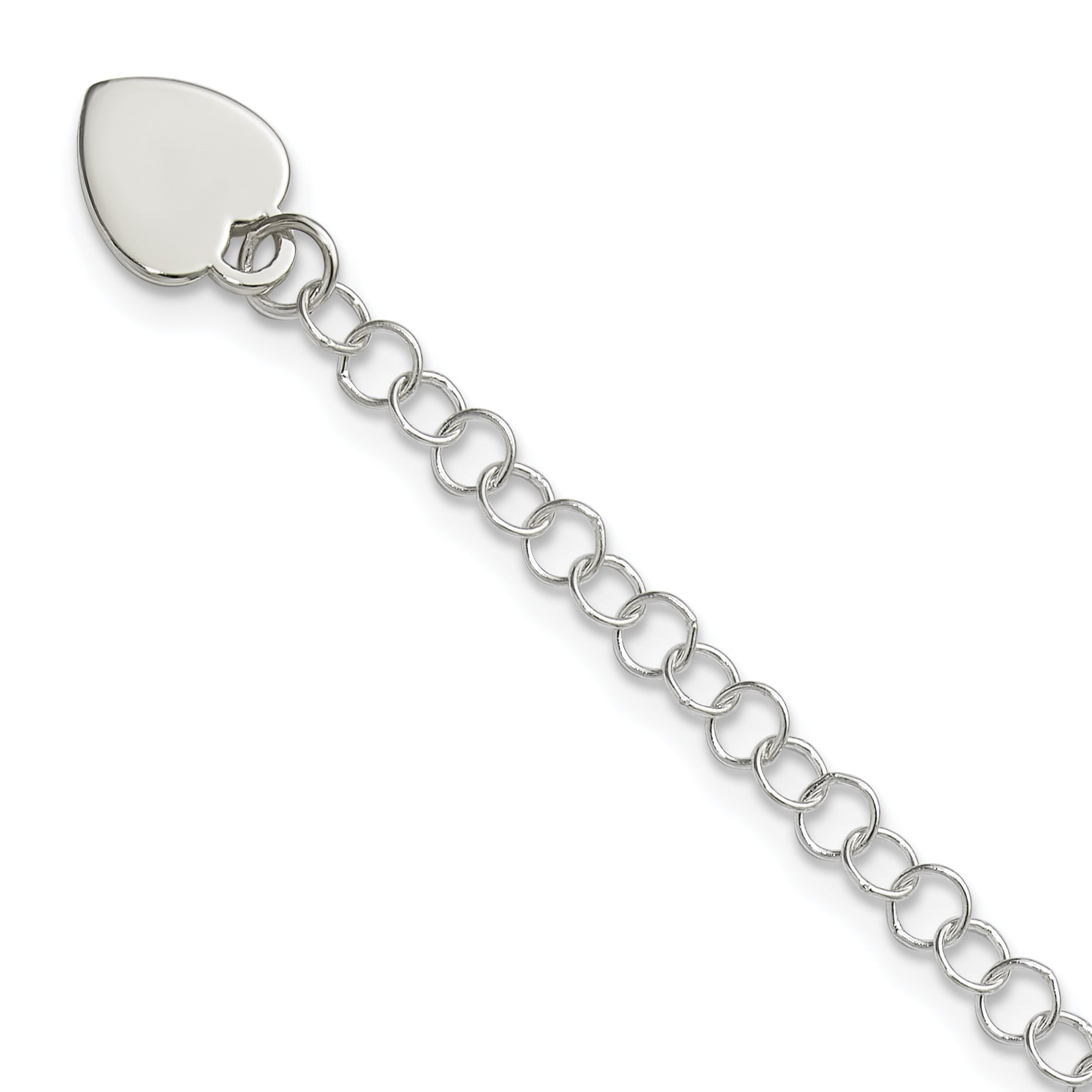 Sterling Silver Heart Charm Childs Bracelet Secondary image