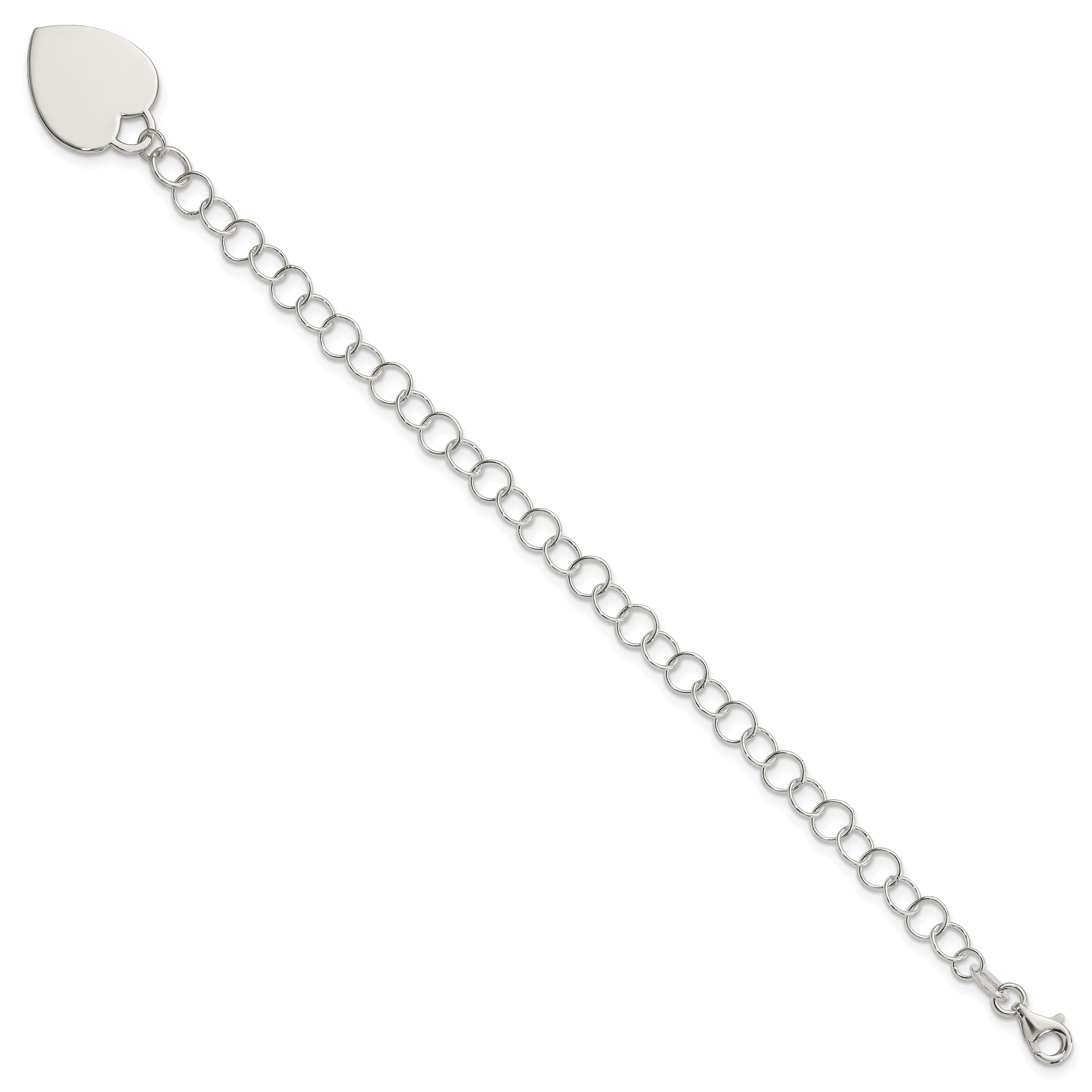 Sterling Silver Engraveable Heart Bracelet Secondary image