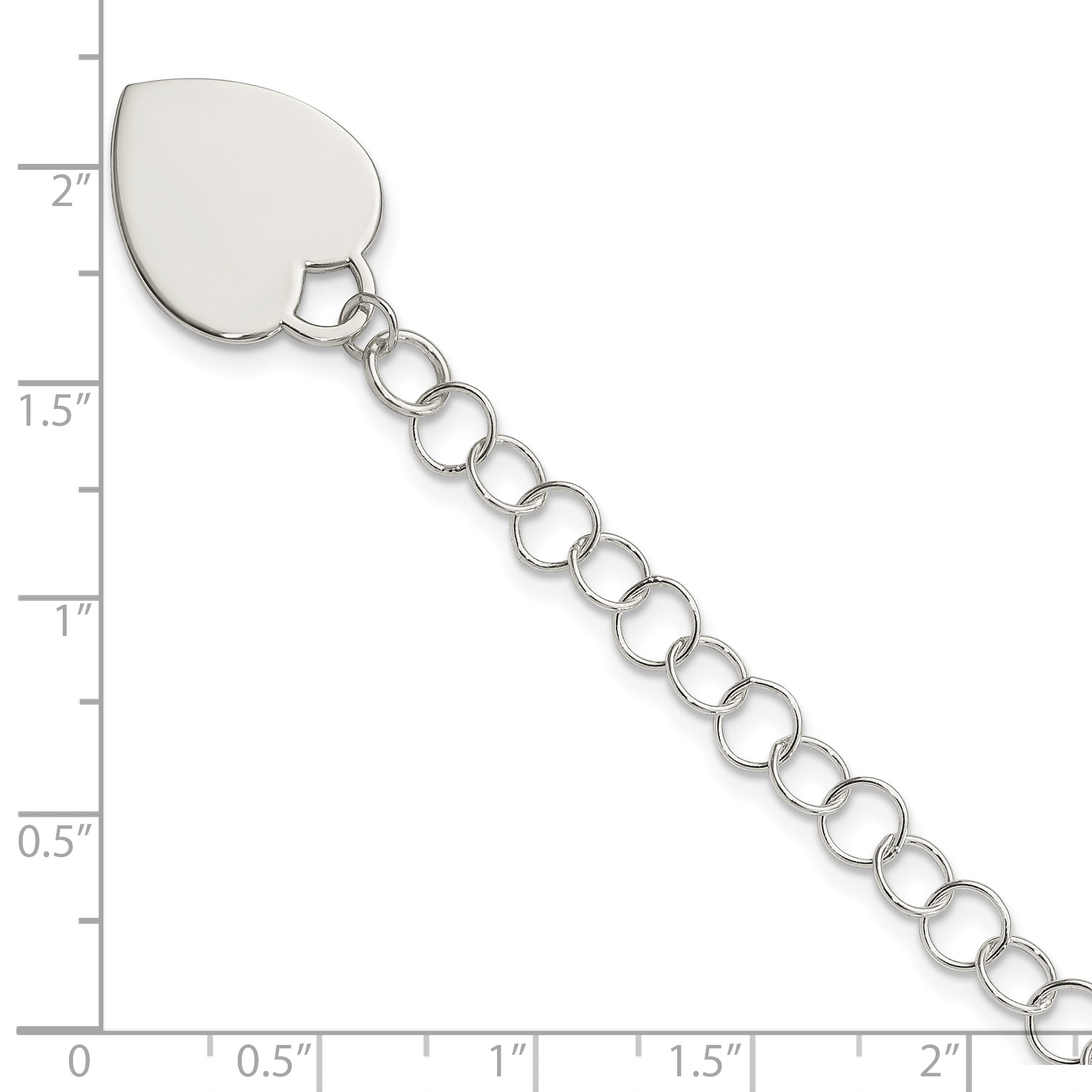 Sterling Silver Engraveable Heart Bracelet
