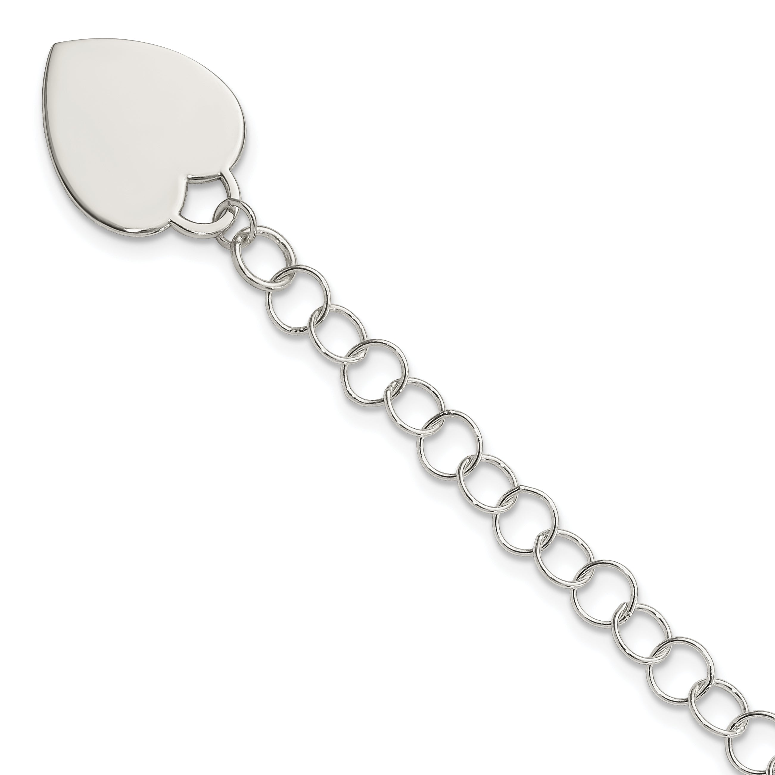Sterling Silver Engraveable Heart Bracelet Main image