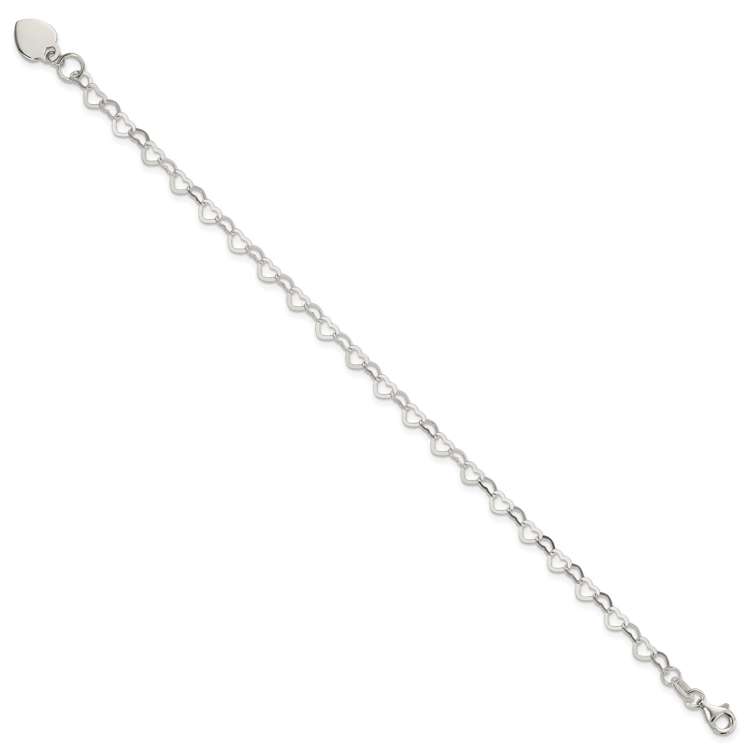 Sterling Silver Heart Link Childs Bracelet Secondary image