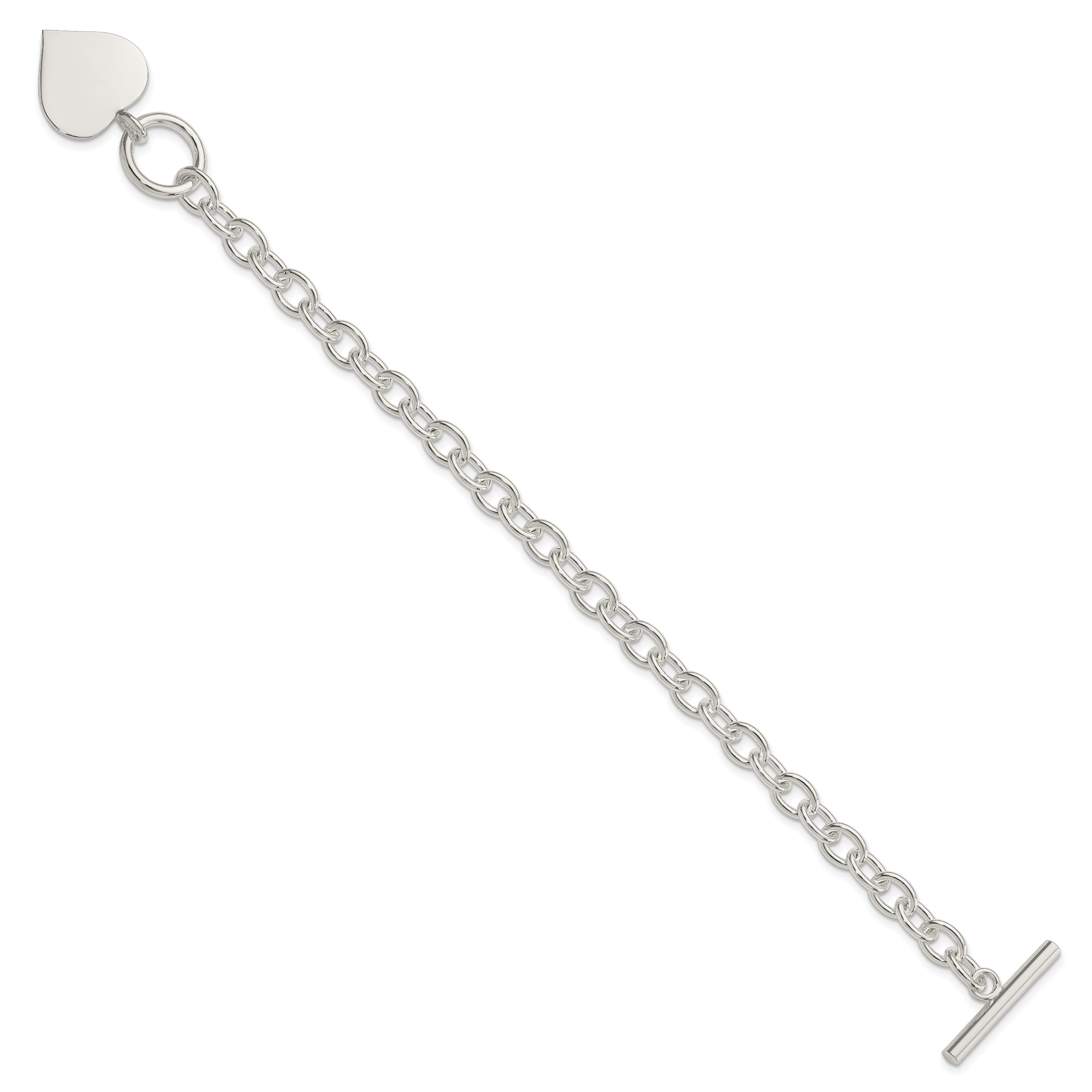 Sterling Silver Engraveable Heart Bracelet Secondary image