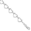 Sterling Silver Rhodium-plated Heart Link Bracelet