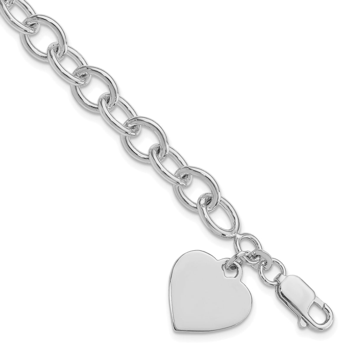 Heart Fancy Link Bracelet in Sterling Silver - Sophia Jewelers Main image