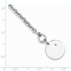 Sterling Silver Rhodium-plated .03ct Diamond Disc Bracelet
