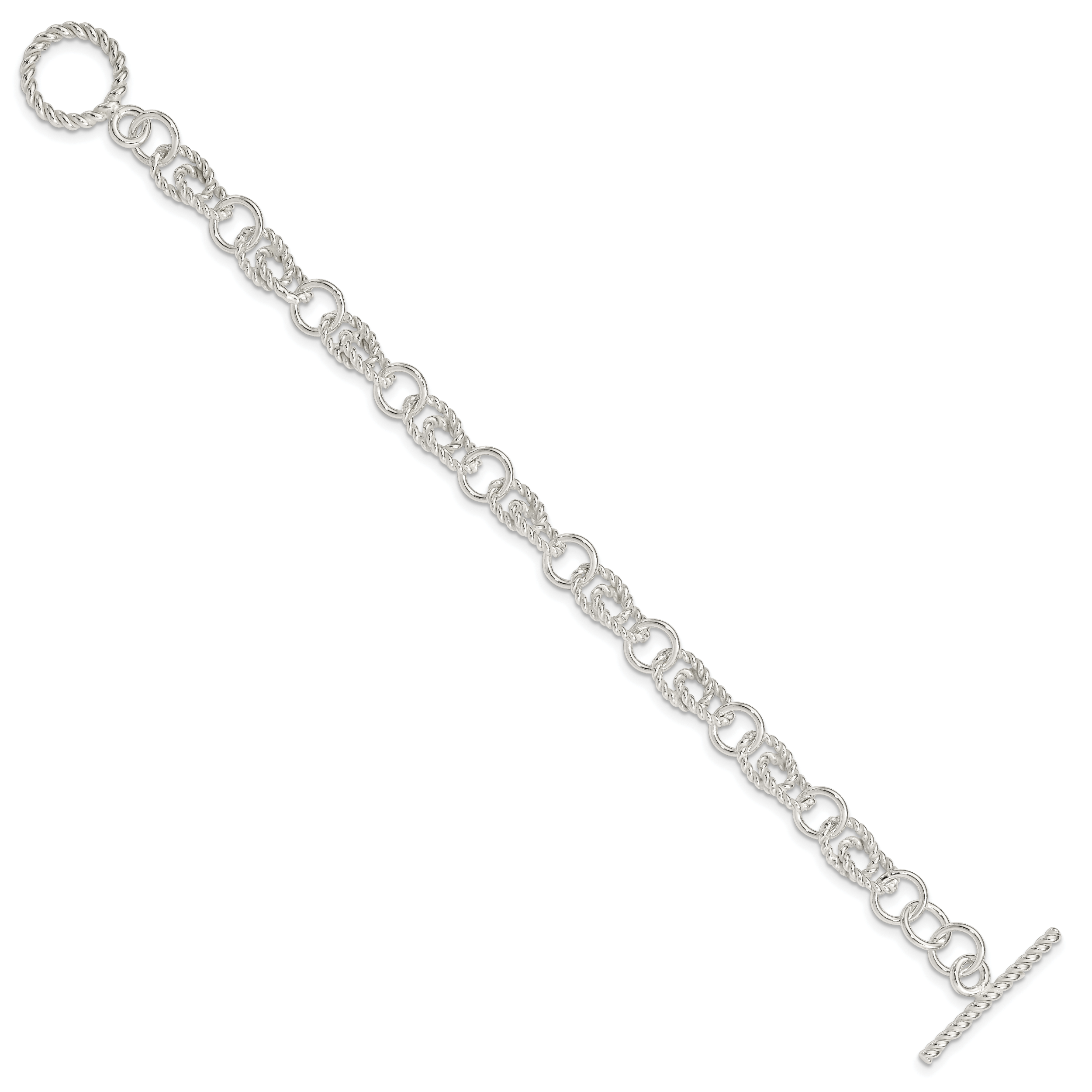 Sterling Silver Double Twist Link Bracelet Secondary image