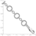 Sterling Silver Twist Circle Link Bracelet