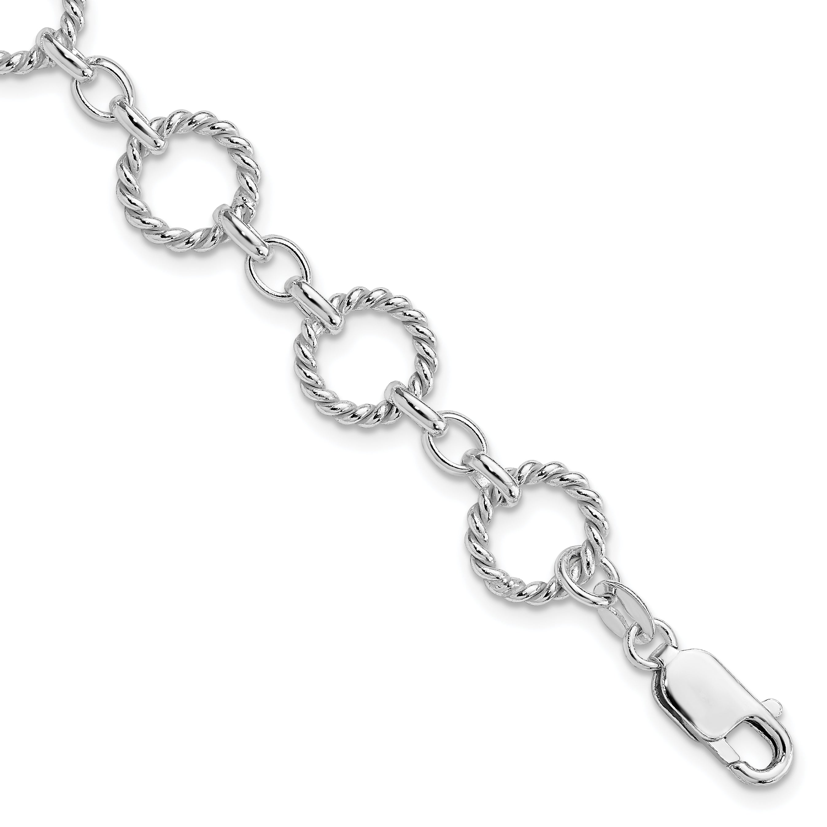 Sterling Silver Twist Circle Link Bracelet Main image