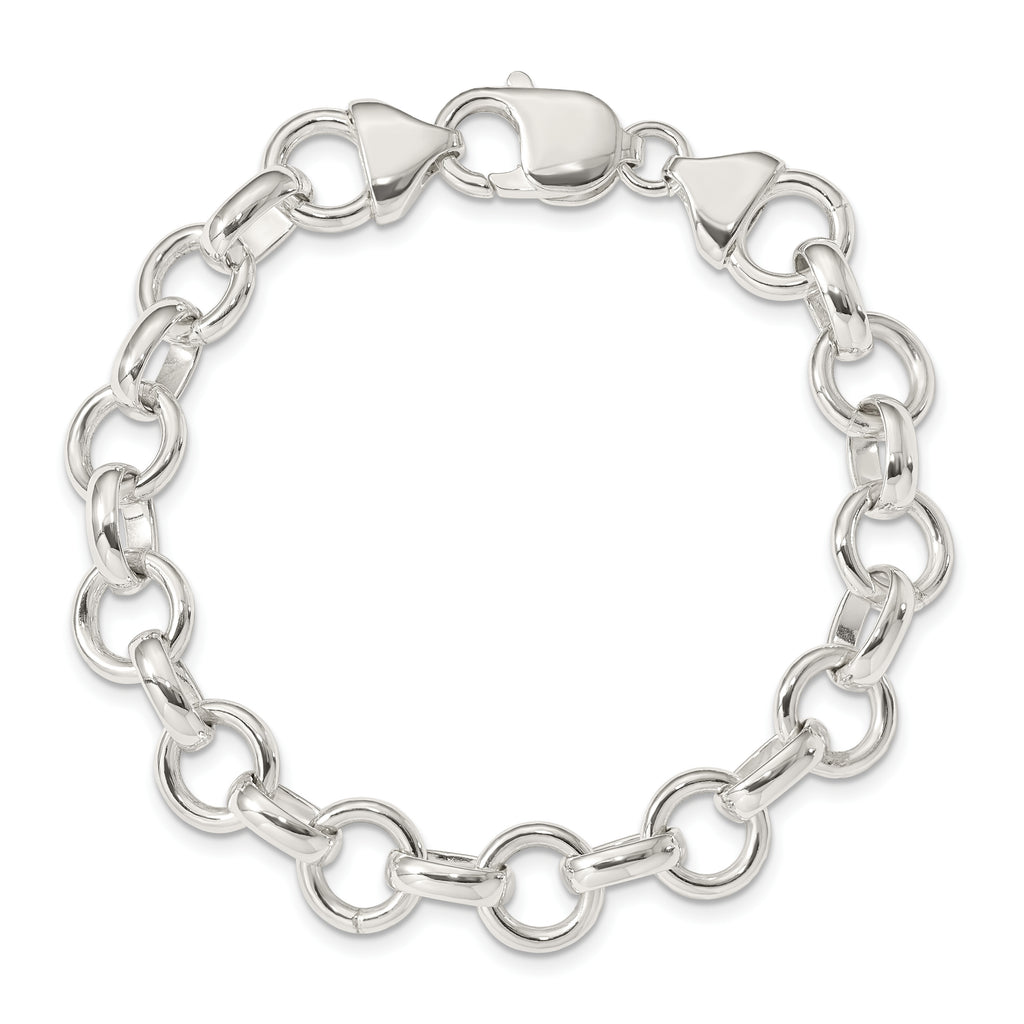 Link Bracelet in Sterling Silver, 10mm, 7.2 Inch - Sophia Jewelers