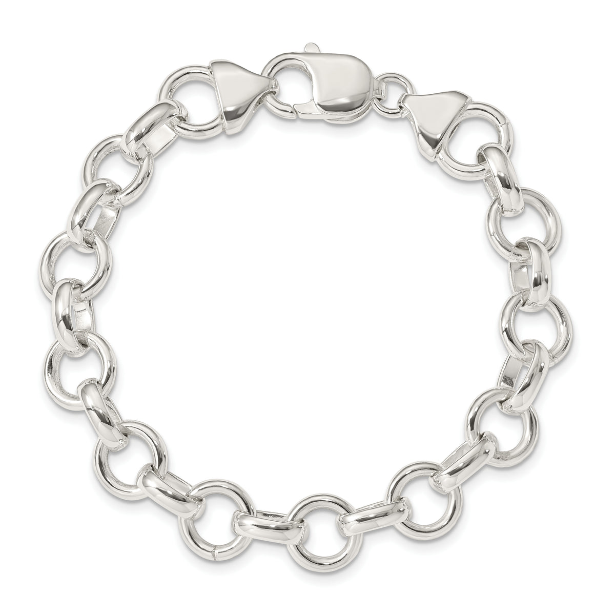 Link Bracelet in Sterling Silver, 10mm, 7.2 Inch - Sophia Jewelers
