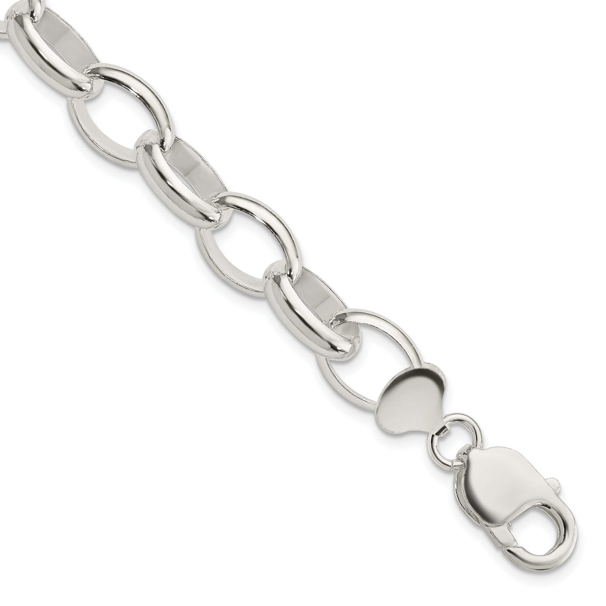 Rolo Link Bracelet in Sterling Silver, 10mm, 7.5 Inch - Sophia Jewelers Main image