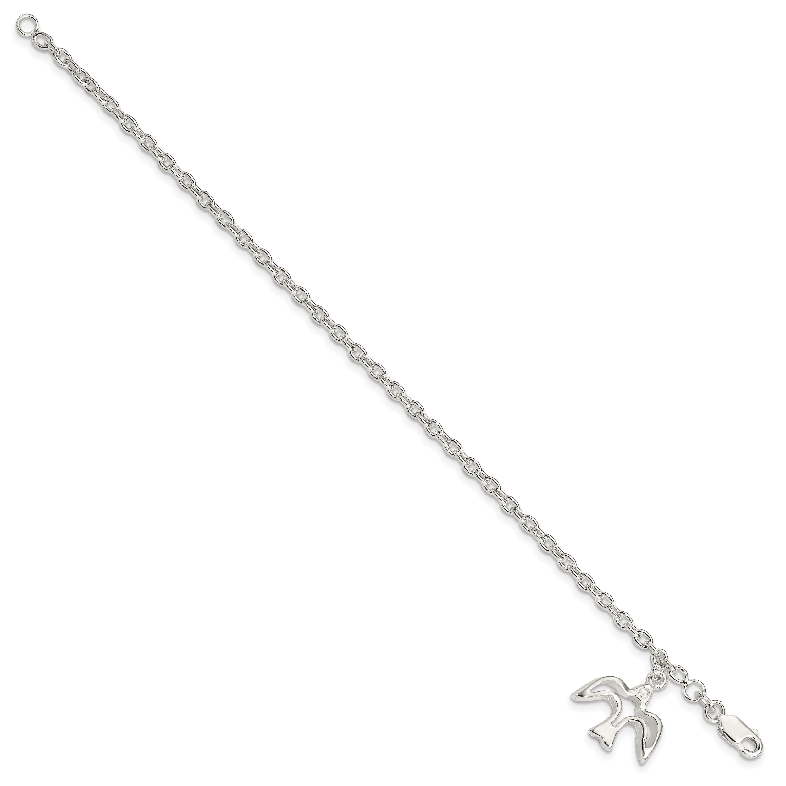 Sterling Silver Dove Charm Bracelet Secondary image