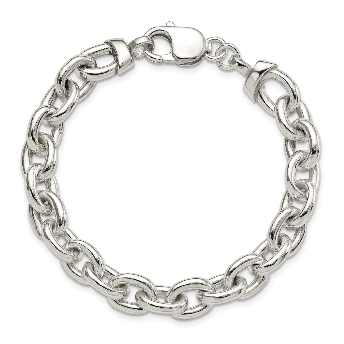 Fancy Link Bracelet in Sterling Silver, 8.85mm, 7.5 Inch - Sophia Jewelers