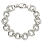 Sterling Silver Polished Fancy Link Bracelet