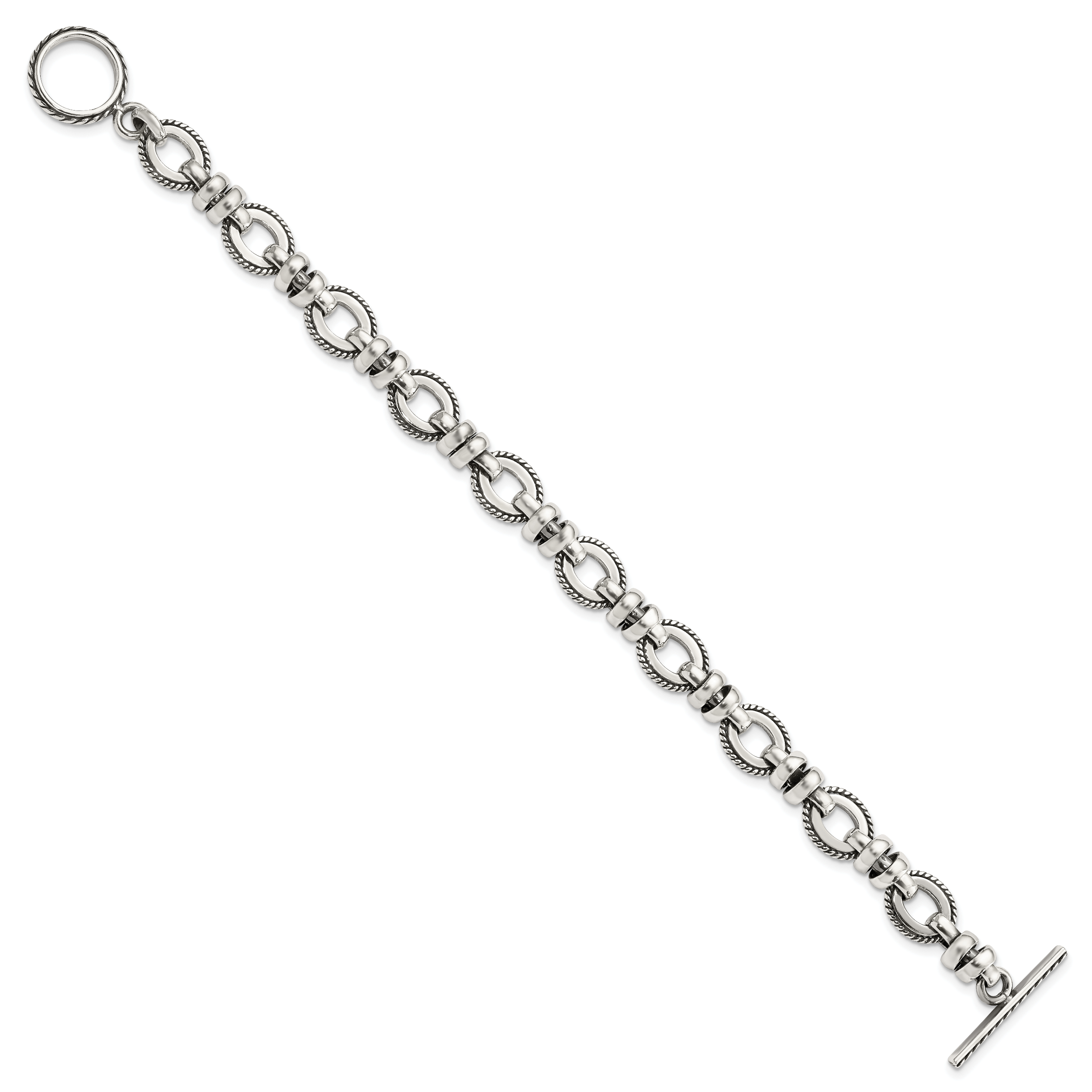 Sterling Silver Antiqued Fancy Link Bracelet Secondary image