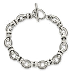 Sterling Silver Antiqued Fancy Link 7.5 inch Bracelet