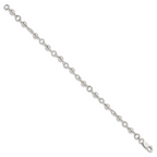 Sterling Silver Beaded Fancy Link Bracelet