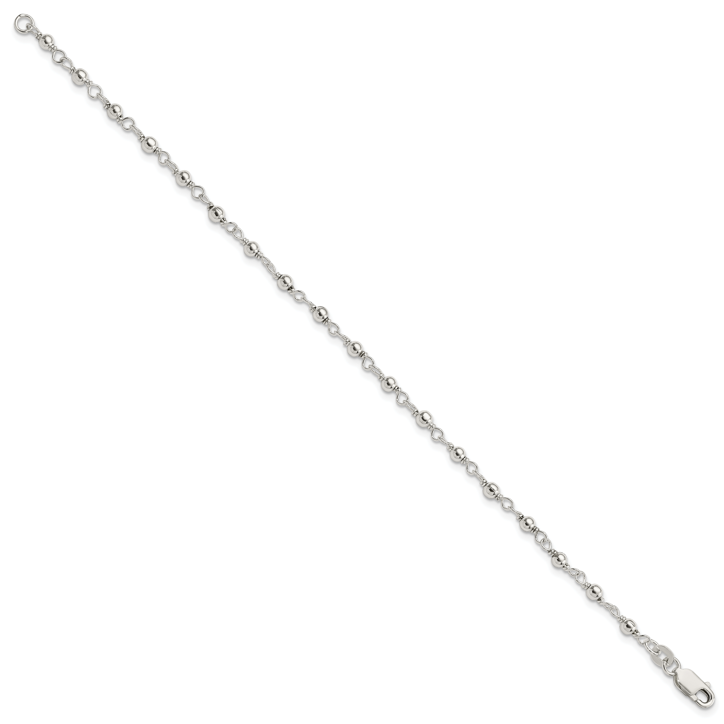 Sterling Silver Bead and Link Bracelet Secondary image