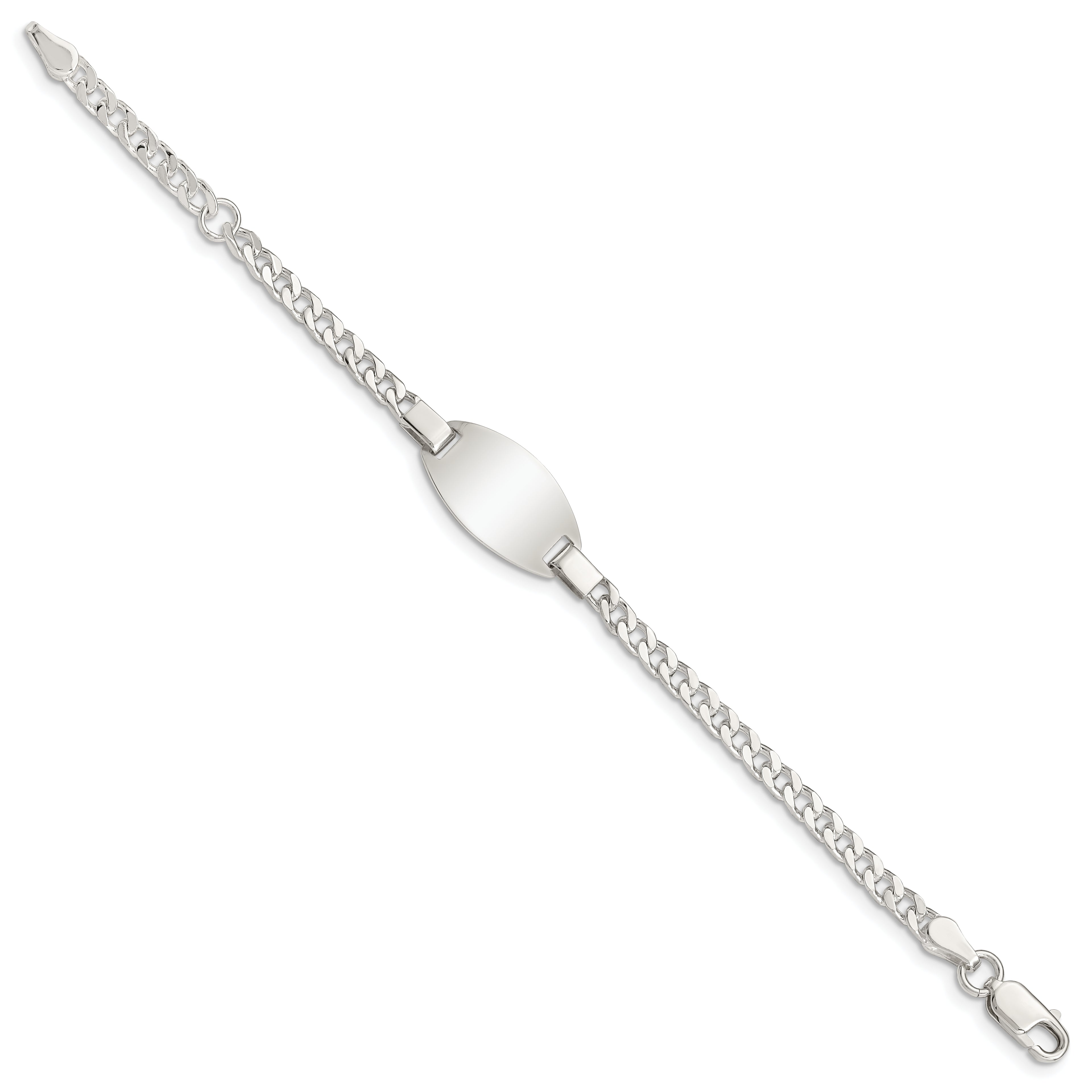 Sterling Silver Childrens 5in Plus 1in Ext ID Bracelet