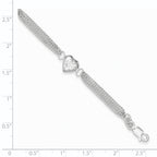 Sterling Silver Heart with Love Bracelet