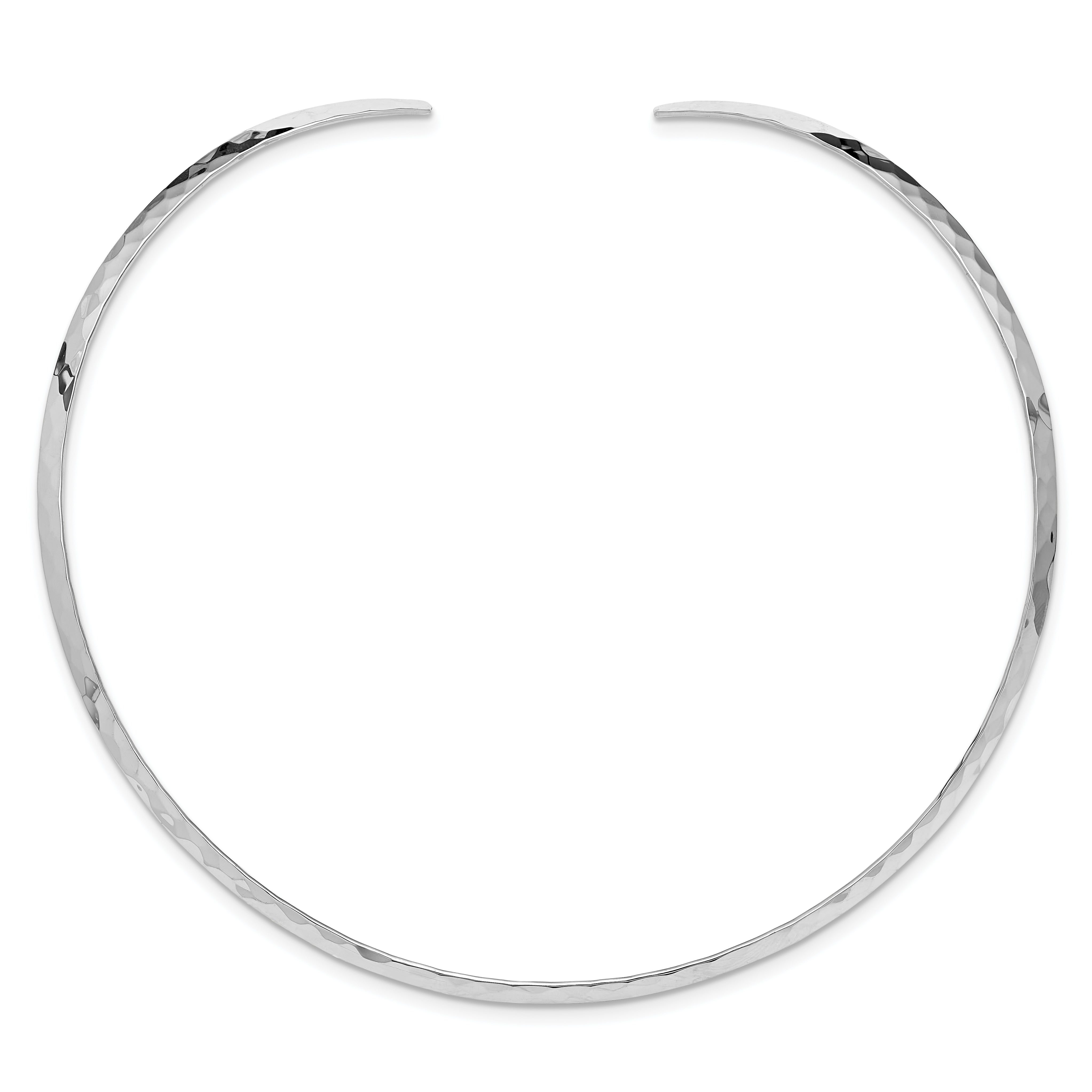 Sterling Silver 3.5mm Hammered Neck Collar