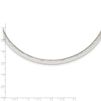 Sterling Silver Polished Hammered 6mm Neck Collar