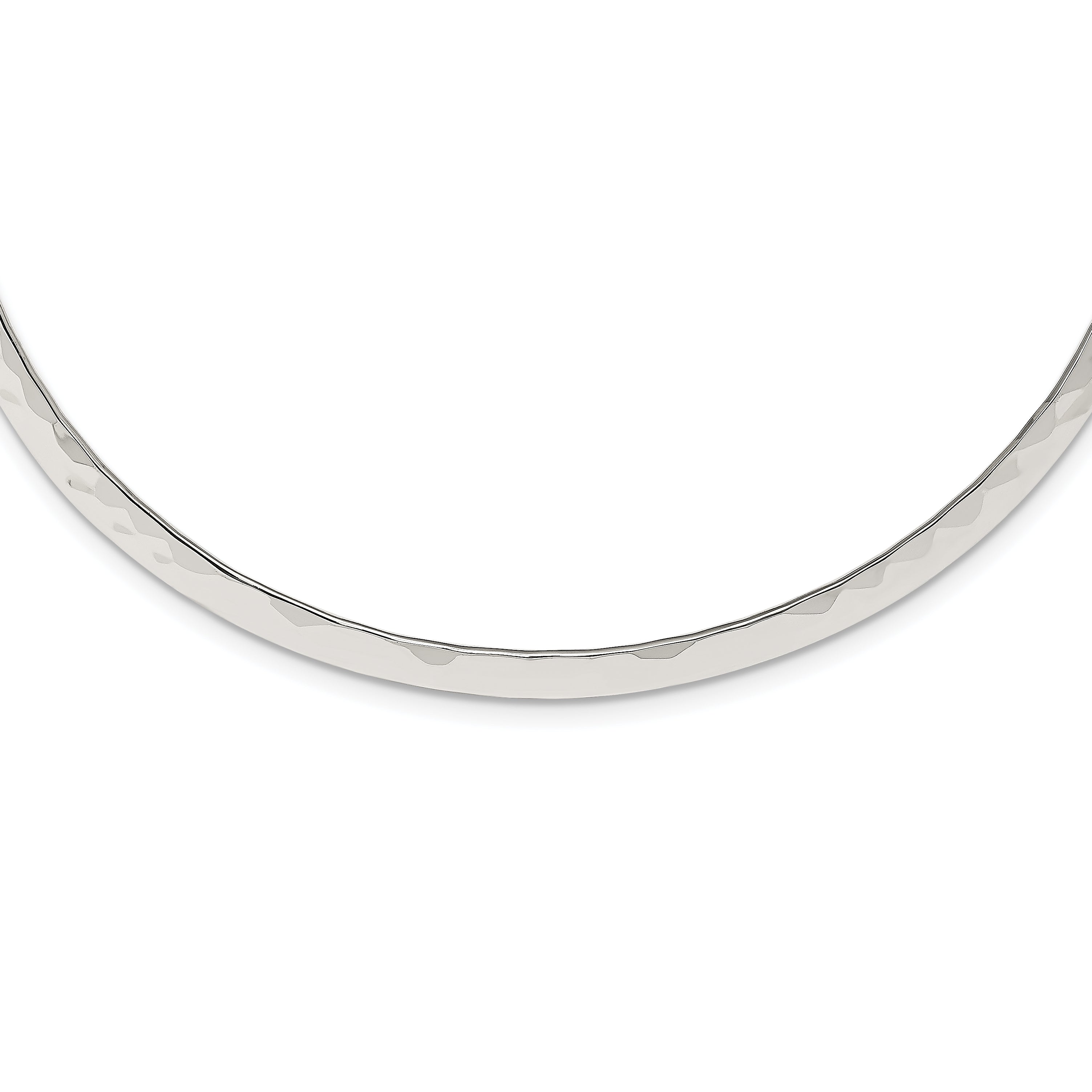 Sterling Silver Polished Hammered 6mm Neck Collar Main image