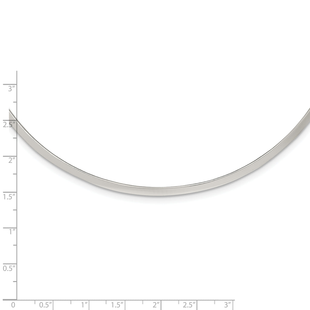 Sterling Silver Polished 3mm Neck Collar