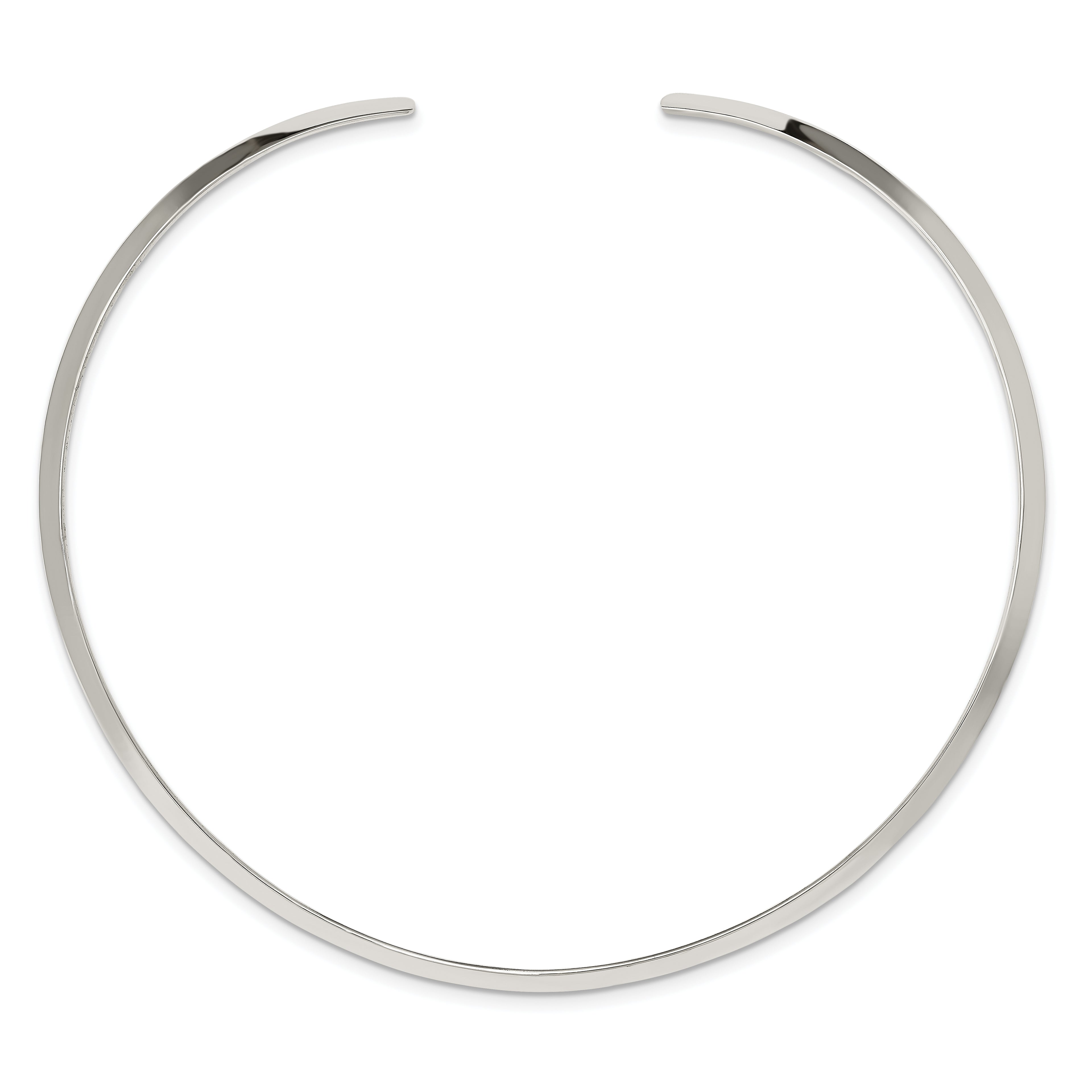 Sterling Silver Polished 4mm Neck Collar