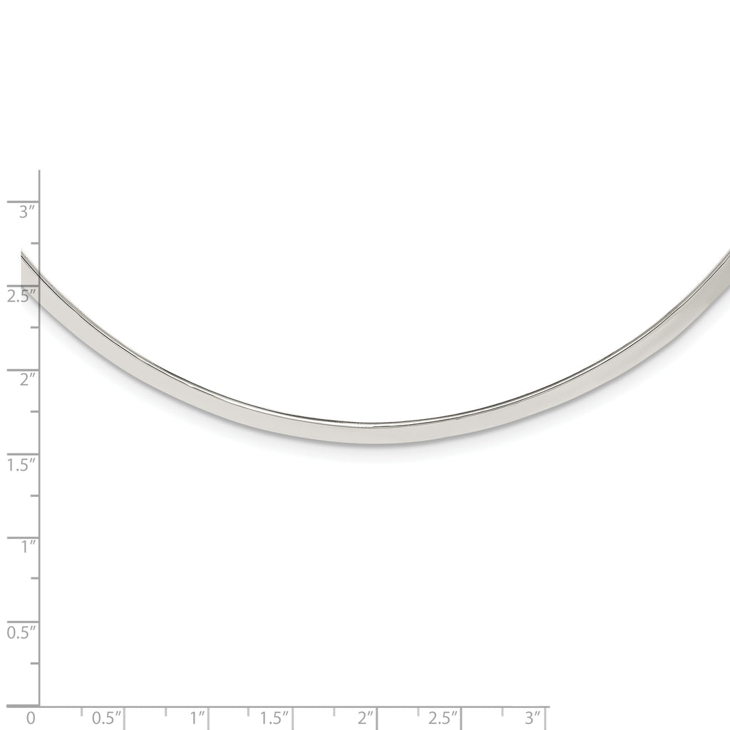 Sterling Silver Polished 4mm Neck Collar