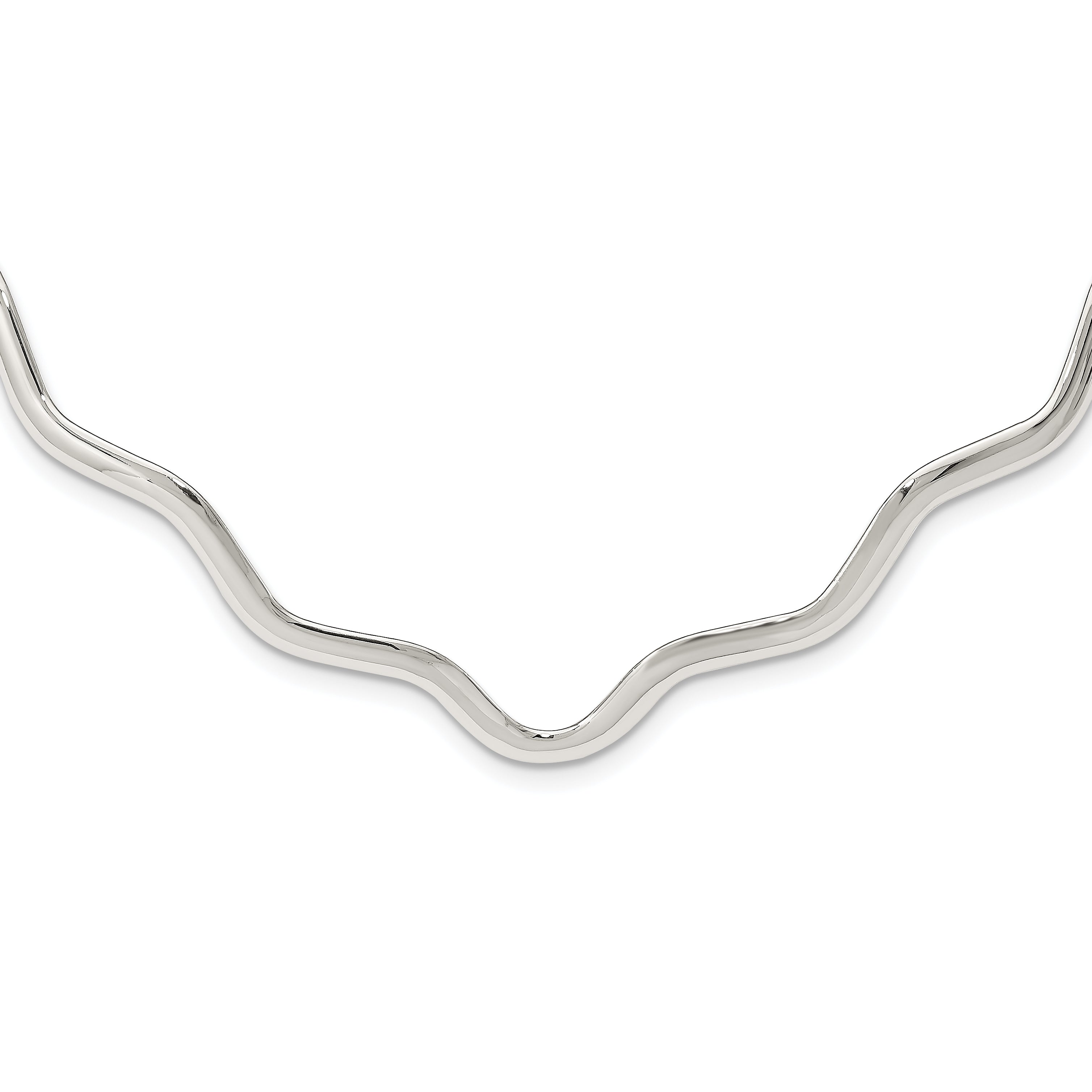 Sterling Silver Wavy V-Shape Neck Collar Main image