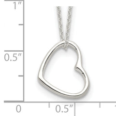 Sterling Silver Heart 14 IN With 2 In EXT Necklace